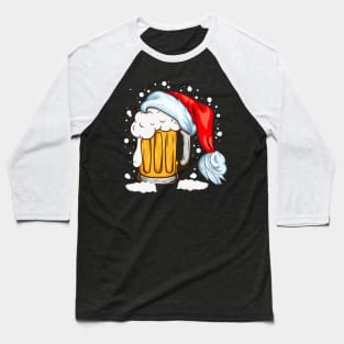 Christmas T-shirt Christmas beer in a Santa hat Baseball T-Shirt